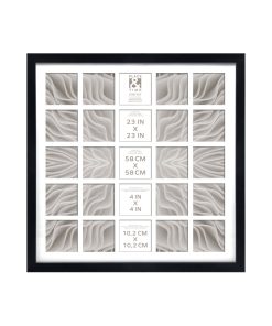 4 x 4 Black 25 Photo Collage Frame by Place   Time
