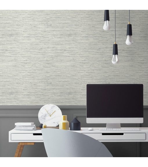York Wallcoverings Wallpaper Grey Grasscloth - Image 4