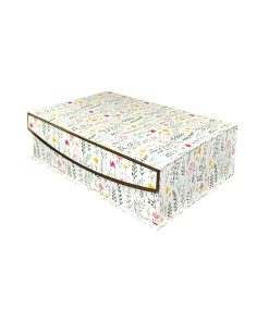 10 x 7 Ditzy Floral White Flip Top Box by Place   Time