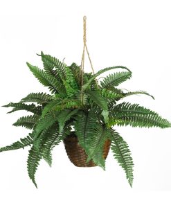 Nearly Natural 18 Boston Fern Hanging Basket
