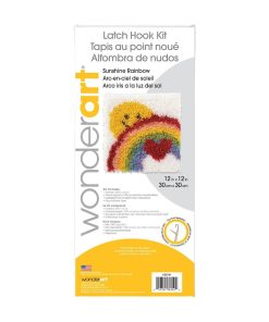 Wonderart Latch Hook Kit 12X12 Sunshine Rainbow