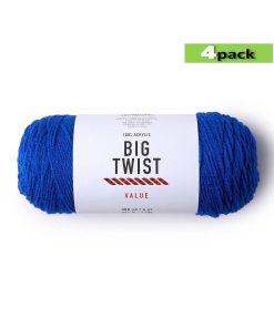 4pk Solid Blue Medium Weight Acrylic 380yd Value Yarn by Big Twist