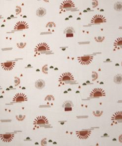 Suns on Beige Anti Pill Fleece Fabric