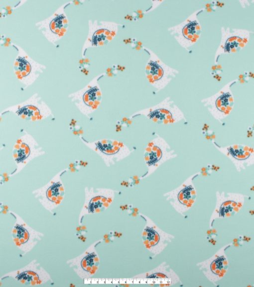 Floral Elephant Blizzard Fleece Fabric - Image 3