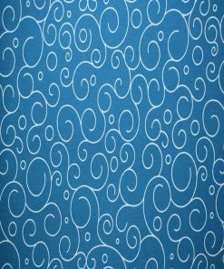White Swirls on Teal Quilt Cotton Fabric by Quilter s Showcase