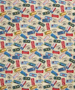 License Plates Scattered Super Snuggle Flannel Fabric