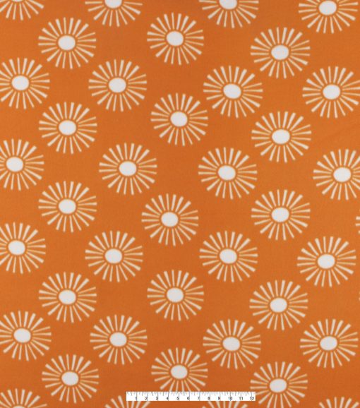 Suns on Mustard Blizzard Fleece Fabric