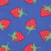 Strawberries on Blue Blizzard Fleece Fabric