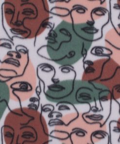 Abstract Faces Blizzard Fleece Fabric