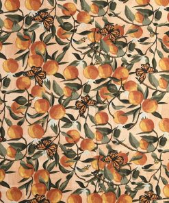 Brent Carlson Butterfly And Orange On Peach Premium Quilt Cotton Fabric