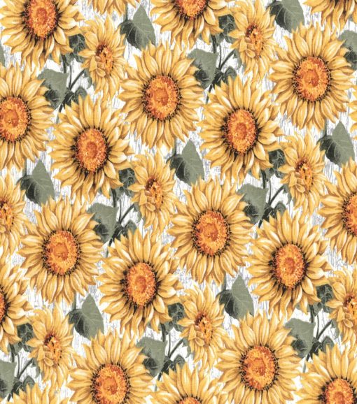 Sunflower Distressed Wood Harvest Cotton Fabric - Image 2