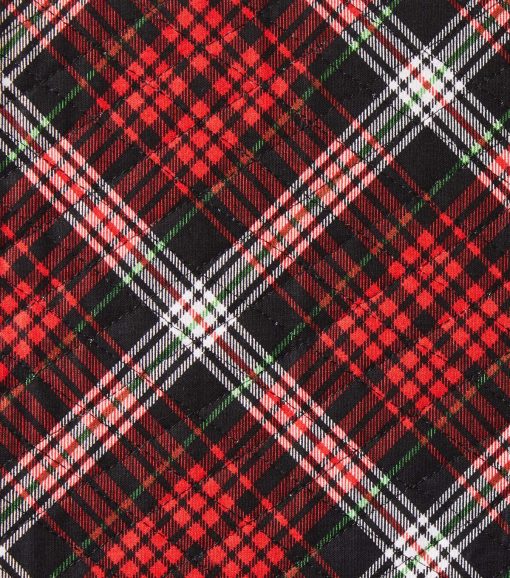 Pinecones   Plaid Double Faced Pre Quilted Christmas Cotton Fabric - Image 2