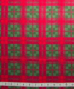 Green   Red Plaid Super Snuggle Flannel Fabric