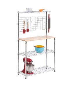 Honey Can Do 36 x 61 Chrome 4 Tier Baker s Rack With Grid Storage