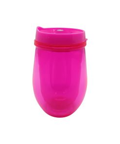 12oz Hot Pink Transparent Plastic Wine Tumbler by Happy