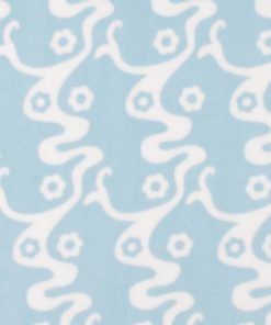 Blue Kids Floral Waves Anti Pill Plush Fleece Fabric