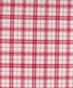 Cream   Red Plaid Anti Pill Fleece Fabric