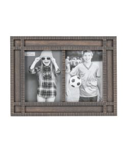 5 x 7 Gray Wood 2 Picture Wall   Tabletop Picture Frame