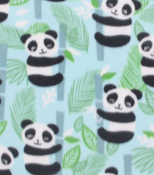 Blizzard Fleece Fabric Panda Aqua - Image 2
