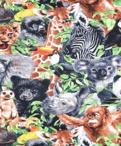Baby Safari Animals Novelty Cotton Fabric