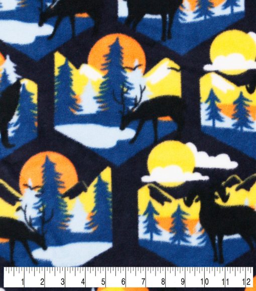 Sunset Animals Anti Pill Fleece Fabric - Image 3