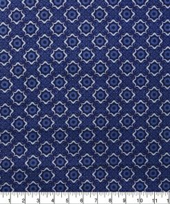 18 x 21 Blue Geometric Cotton Fabric Quarter 1pc by Keepsake Calico