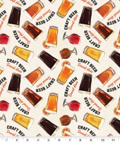 Springs Creative Craft Beer Novelty Print Cotton Fabric