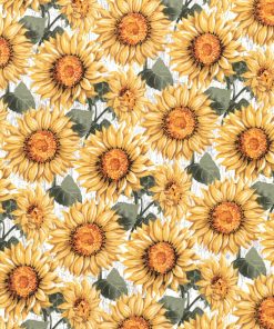 Sunflower Distressed Wood Harvest Cotton Fabric