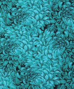 Teal Packed Petals Quilt Cotton Fabric by Keepsake Calico