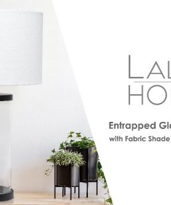 All The Rages 28 Black Entrapped Glass Table Lamp With Fabric Shade