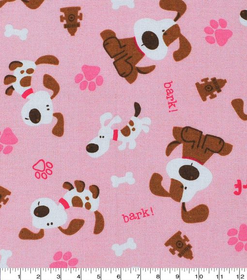 Dog Barking Novelty Cotton Fabric - Image 3