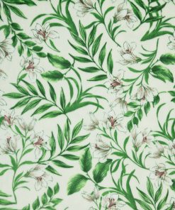 Summer Green Delicate Tropical Floral Sew Lush Fleece Fabric