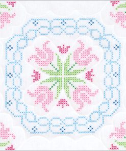 Jack Dempsey 18 Interlocking XX Lace Tulips Stamped Quilt Blocks 6pk