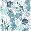RoomMates Wallpaper Blue Perennial Blooms