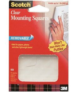 Scotch 1lb Clear Removable Mounting Squares 35ct