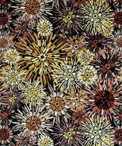 Yellow   Brown Fall Bursts Quilt Cotton Fabric by Keepsake Calico