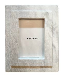 4 x 6 White Grooved Marble Tabletop Picture Frame by Place   Time
