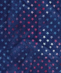 Stars on Navy Patriotic Batik Cotton Fabric