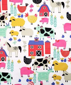 Alexander Henry Farm Icons on White Premium Cotton Fabric