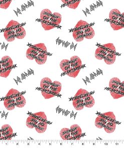 Def Leppard Heart Tossed Cotton Fabric