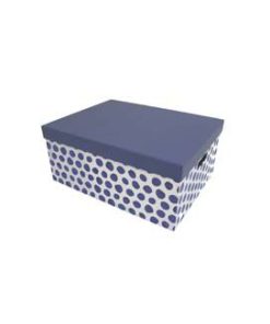 15 Blue Dots Rectangle Box With Cut Out Handles by Place   Time