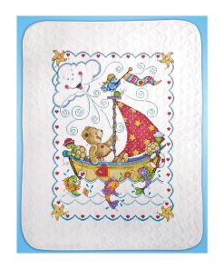 Tobin 34 x 43 Sail Away Baby Quilt Stamped Cross Stitch Kit