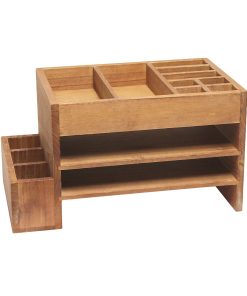 All The Rages Home Office Tiered Desk Organizer Natural Wood - 1