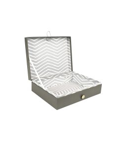 10 Gray Rectangle Box With Button Closure
