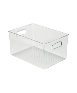 Simplify 11 x 6 Clear Vertical Stripe Organizer With Cutout Handles