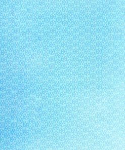Blue Block Stamped Geometric Floral Cotton Fabric by Keepsake Calico