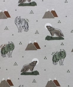 Super Snuggle Mountain Wolf Flannel Fabric