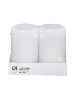 3 x 5 Smooth Unscented Pillar Candles 2pk by Place   Time