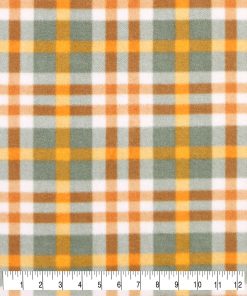 Green   Yellow Plaid Anti Pill Fleece Fabric