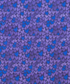 Packed Hearts Purple Quilt Foil Cotton Fabric by Keepsake Calico